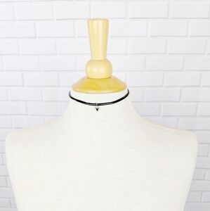 Faux Leather Arrow Gold Accents Choker Necklace